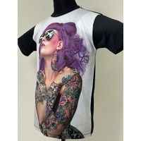 Beautifull Tattoo Girl  T-Shirt Rap Hip Hop Gangster Street Wear Urban Fashion Black Size: M/L/XL [Size: Medium]