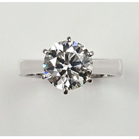 Ladies 2.5 Carat Diamond 18K Yellow & White Gold Solitaire Engagement Ring