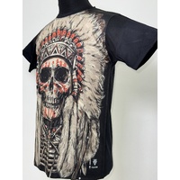 Indian Chief Tribal T-Shirt Abstract Urban Fashion Street Wear Black Size: M/L/XL/2XL [Size: M - 40in/102cm Chest]