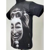 Vendetta Monkey T-Shirt Hip Hop New Wave Urban Fashion Street Wear Black Size: M/L/XL/2XL [Size: M - 40in/102cm Chest]