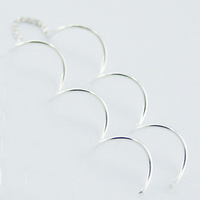 Sterling Silver Earrings Curly Delicate Threaders 2.53 Grams NEW