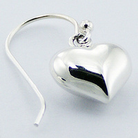 Petite Sterling SIlver Puffed Hearts Dangle Earrings 2.77 Grams NEW