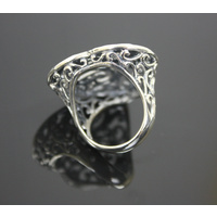Shiny Heart Shaped Ajoure Sterling Silver Designer Ring 11.6 Grams [Size: 7/54]