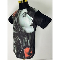 Angel Devil Girl T-Shirt Rap Hip Hop Urban Fashion Street Wear Black Size: M/L/XL/2XL [Size: M - 40in/102cm Chest]