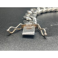 Mens 925 Sterling Silver Figaro Link Bracelet (New)