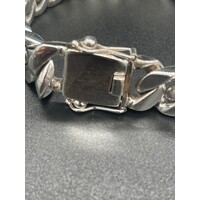 Mens 925 Sterling Silver Curb Link Bracelet (New)