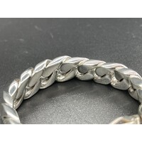 Mens Sterling Silver Curb Link Bracelet (New)