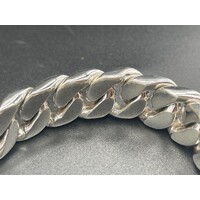 Mens Sterling Silver Curb Link Bracelet NEW