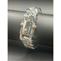 Mens 925 Sterling Silver Chunky Curb Link 362g Bracelet (New)