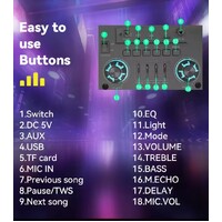 NEW SING-E Dual 8 inch High Power Subwoofer Speaker with Colourful RGB Lights
