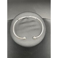 Ladies Sterling Silver Swirl Twist Cuff Bangle (Brand New)