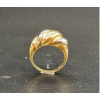 Ladies 18ct Two Tone Twist Design Ring (Pre-Owned)