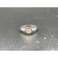 Ladies Solid 14ct White Gold Diamond Ring Fine Jewellery 3.5 Grams Size UK P