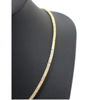 Ladies 18K Solid Yellow & White Gold Cubic Zirconia Necklace 31g Fine Jewellery