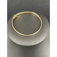Ladies 14ct Three Tone Gold Snake Link Bracelet (Pre-Owned)