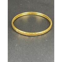Ladies 22Carat Yellow Gold Round Pattern Bangle (Pre-Owned)