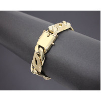 Men's 9K Solid Yellow Gold Birds Eye Link Chain Bracelet 143.6 Grams (pre-owned)
