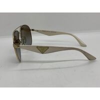 Prada SPR53Q Ivory/White Pilot Style Sunglasses (Pre-Owned)