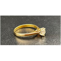 Ladies 18ct Yellow Gold Brilliant Cut Diamond Ring (Pre-Owned)