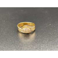 Ladies 18ct Yellow Gold Marquise Cut Diamond Ring (Pre-Owned)