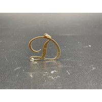 Ladies 9ct Yellow Gold Letter D Pendant (Pre-Owned)