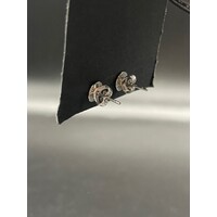 Ladies Solid 18ct White Gold Diamond Stud Earrings Fine Jewellery
