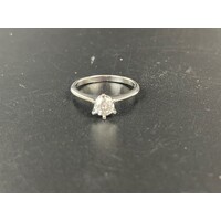 Ladies Solid 3.1g 18ct White Gold Diamond Ring Fine Jewellery Size UK O 1/2
