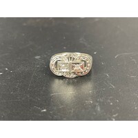 Ladies 3.3 Grams 9ct White Gold Diamond Ring Size UK N Solid Fine Jewellery