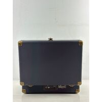 Flea Market Suitcase Turntable (Navy) Vintage Style 3 Speeds Auto-Stop Portable