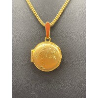 Ladies 18ct Yellow Gold Necklace and Round Locket Fine Jewellery 13.0 Grams 