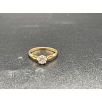 Ladies Solid 18ct Yellow Gold Diamond Ring Fine Jewellery 2.5 Grams Size UK P