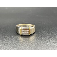 Mens Solid 18ct White Gold Diamond Ring Fine Jewellery 9.5 Grams Size UK V