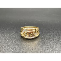 Mens Solid 14ct Yellow Gold Panther Ring Fine Jewellery 9.9 Grams Size UK R