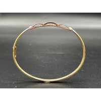 Ladies Solid 18ct Yellow Gold Oval Bangle Box Clasp Fine Jewellery 10.2 Grams 