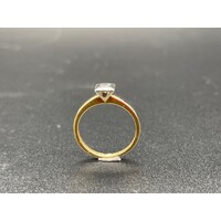 Ladies Solid 18ct Yellow Gold Diamond Ring Fine Jewellery 3.5 Grams Size UK M