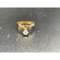 Ladies 18ct Yellow Gold Diamond Ring (Pre-Owned)
