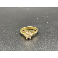 Ladies 14ct Yellow Gold Natural Diamond Ring