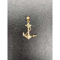 Ladies 9ct Yellow Gold Anchor Pendant (Pre-Owned)