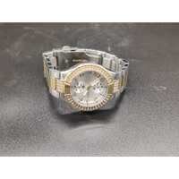 Guess Waterpro Watch Women Pave Silver Gold Two Tone (Pre-owned)