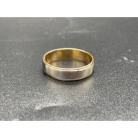 Mens 14ct Two Tone Gold Wedder Band Ring (Pre-Owned)