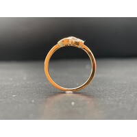Ladies 10ct Yellow Gold Double Heart Ring (Pre-Owned)