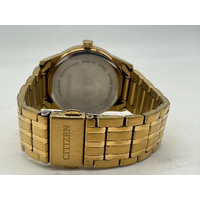 Citizen Unisex Gold Tone Stainless Steel Case Gold Band Watch 50m WR 