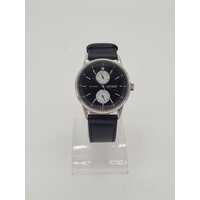 Citizen Eco-Drive Black Dial Black Leather Band Men's Analog Watch BU3020-15E