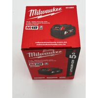 Milwaukee 18V 5.0Ah Red Lithium Ion Battery M18B5 In Box (New Never Used)