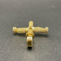 Unisex 18ct Yellow Gold Cubic Zirconia Cross Pendant
