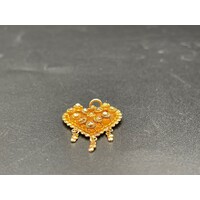 Ladies 21ct Yellow Gold Heart Pendant (Pre-Owned)