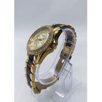 Fossil Ladies Watch Stainless Steel Gold Tone with Brown Leopard Print