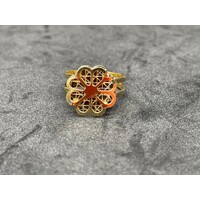 Ladies 18ct Yellow Gold Clover Design Ring (Pre-Owned)