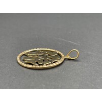Unisex 18ct Yellow Gold Round Pendant (Pre-Owned)