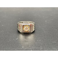 Mens 14ct White Gold Diamond Ring (Pre-Owned)
